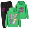 PB1217-2 Kids Boys Girls Kpop Mira Zoey Rumi Sajaboys Double-sided Print Long Sleeves Hoodie Pants Trousers Clothes Sets