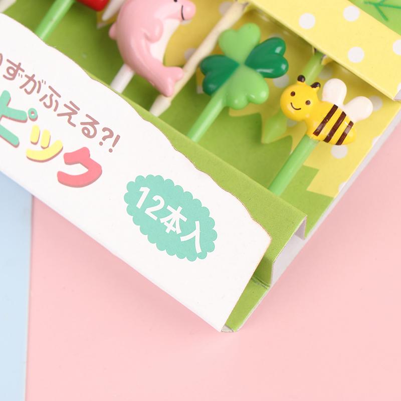 12Pcs Fruit Pick Toothpick Party Decoration Animal Cartoon Food Fruit Forks