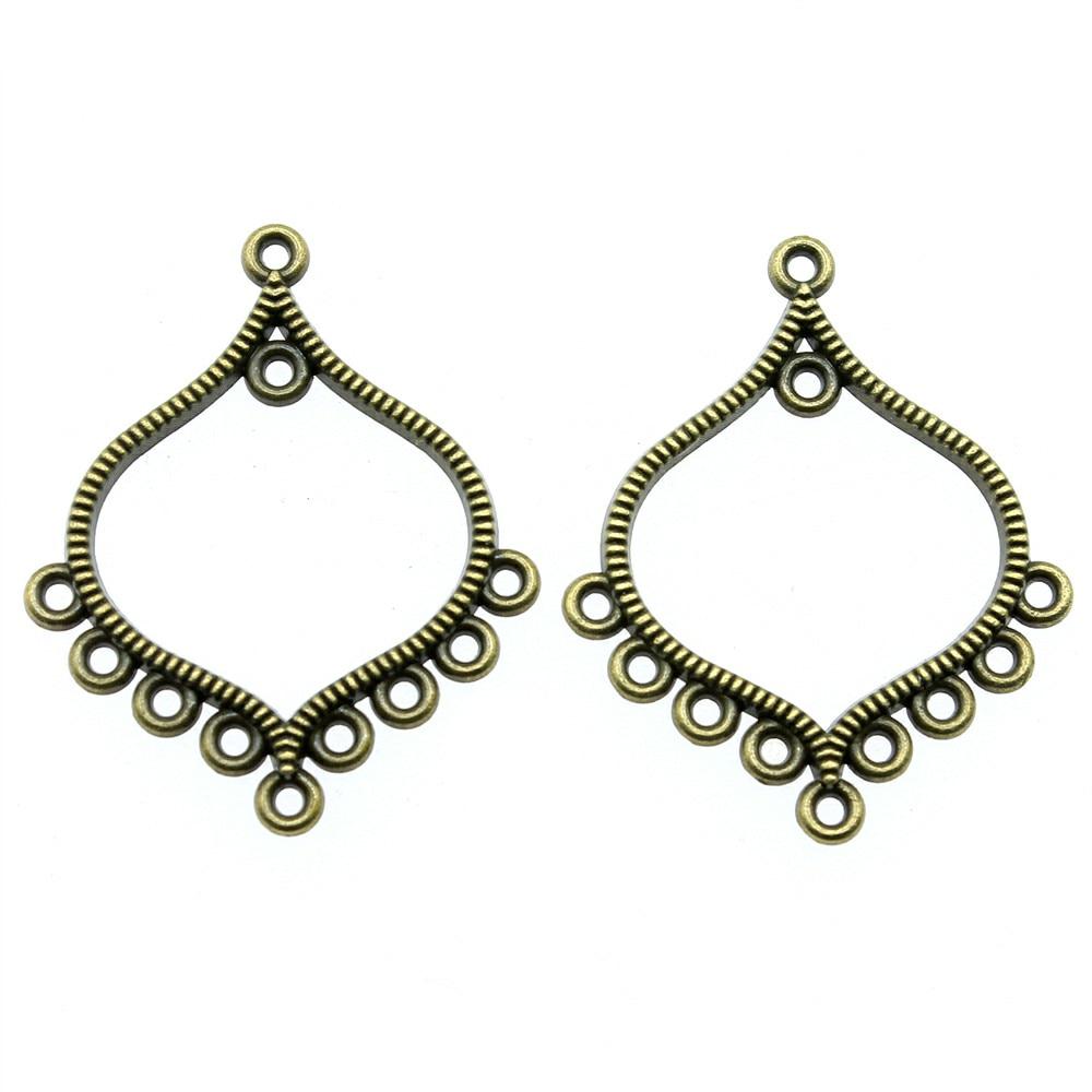 

10 шт. висячие серьги висячие ювелирные изделия компоненты полый разъем для сережек 37x31 мм A12788