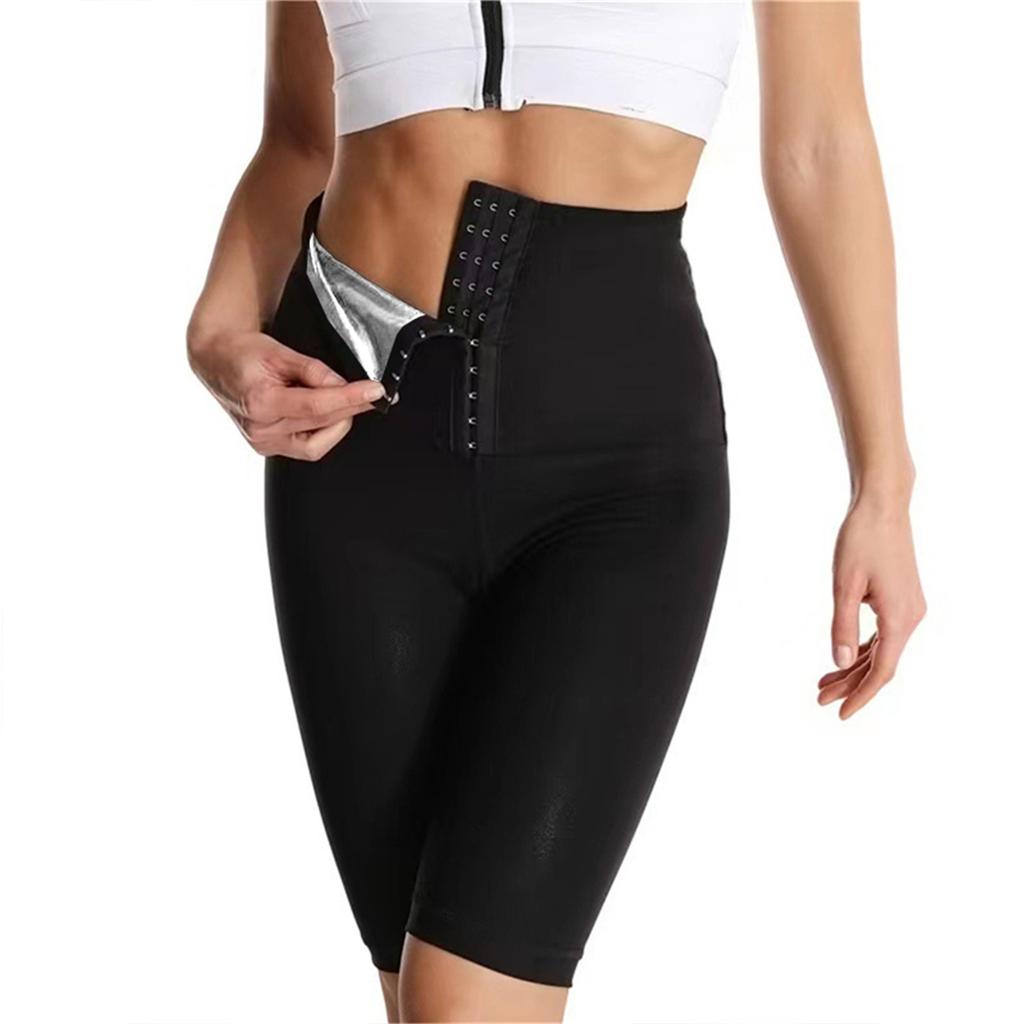 High Waist Waist Trainer Shorts for Women Slimming Body Shaper Workout Running Yoga Compression Pants with Hook Closure and Sweat Enhancing Design