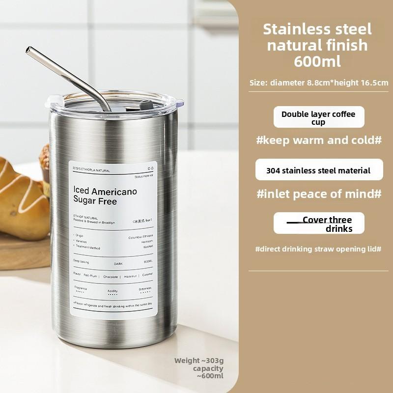 

Durable Stainless Steel Insulated Mug With Silicone Straws For Office And Gift Giving