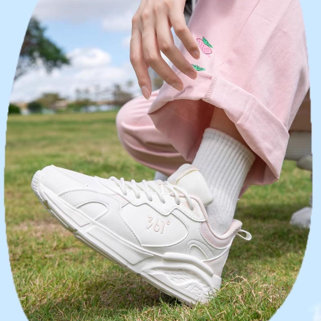 361 Slip Resistant Abrasion Resistant Low top Running Shoes Women's White Pink 682446728-1