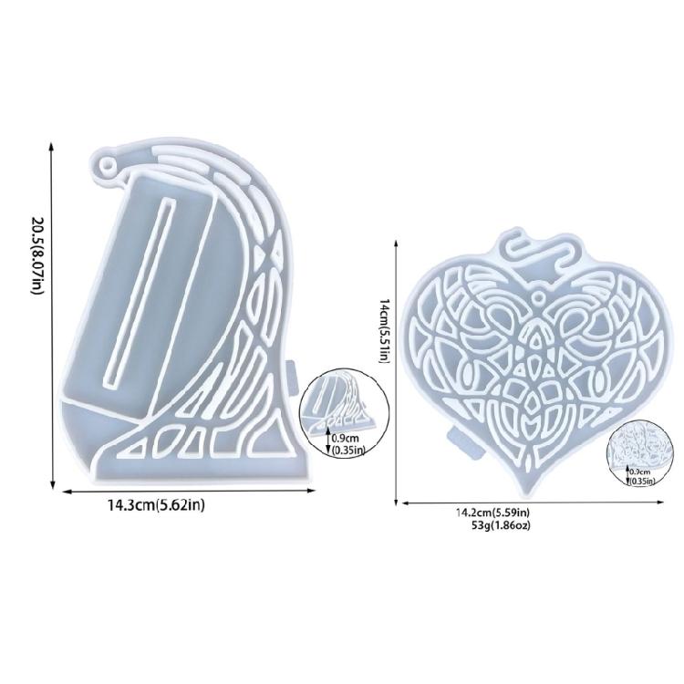 Large Ornament Love Heart Molds Silicone Mould for Engagement Wedding Gift