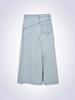 House 072C Washed Denim Skirt Light Blue