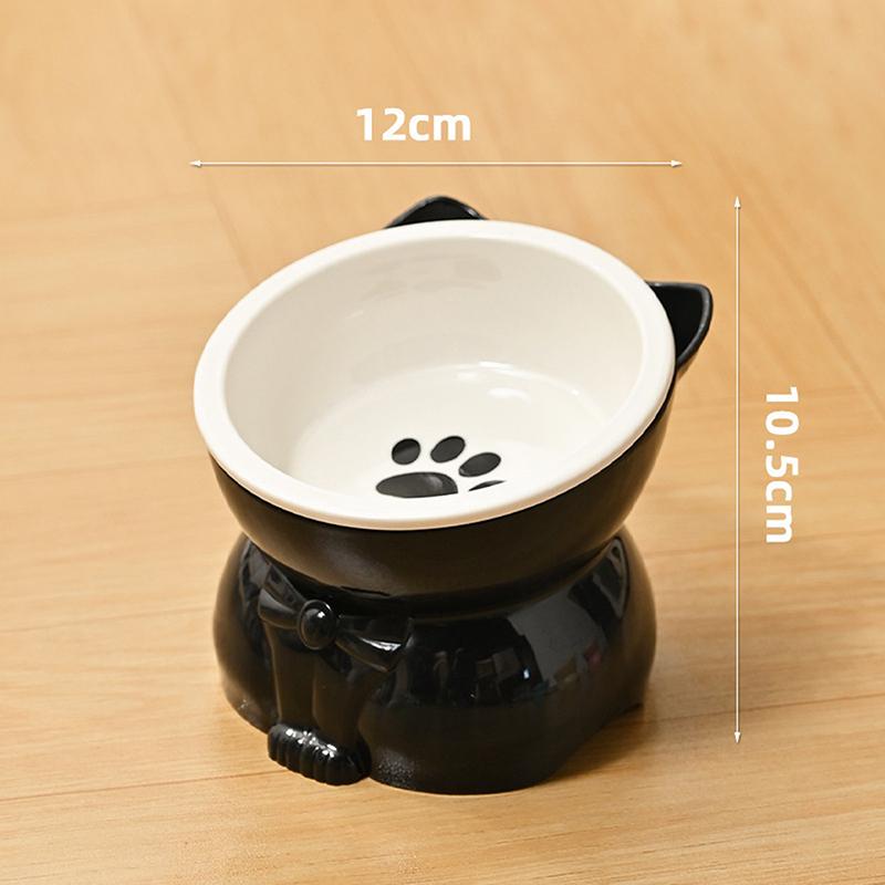 Ceramic Cat Bowl Slanted Mouth Dog Food Feeding Basin Non-Slip Pet High Foot Protection Cervical Spine Pet Drink Water Bowl