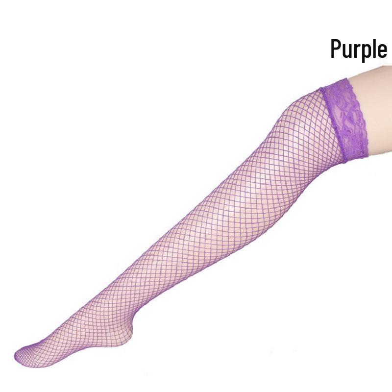 Sexy Black Fishnet Over-the-Knee Lace Stockings