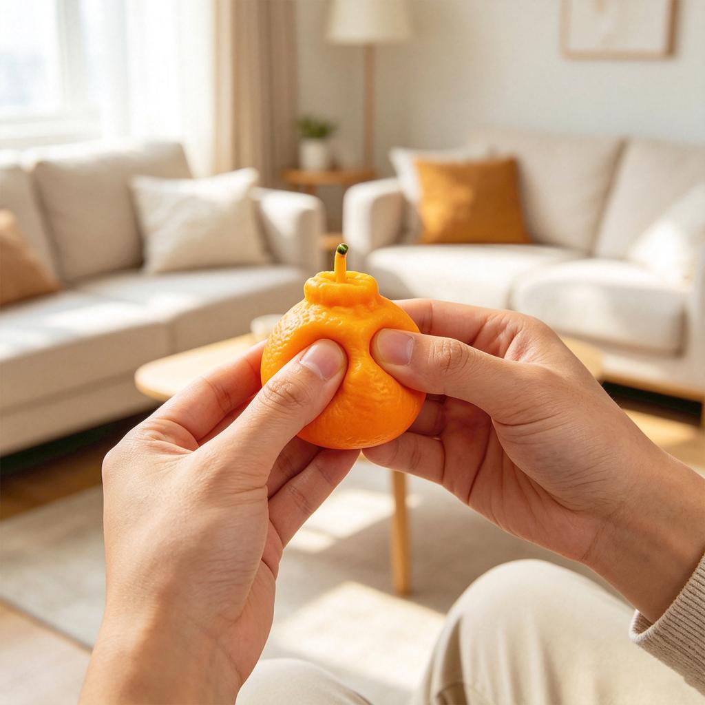 Orange Stress Toy, Shape Toy for Adults Kids, Decompression Fun Desk Gift