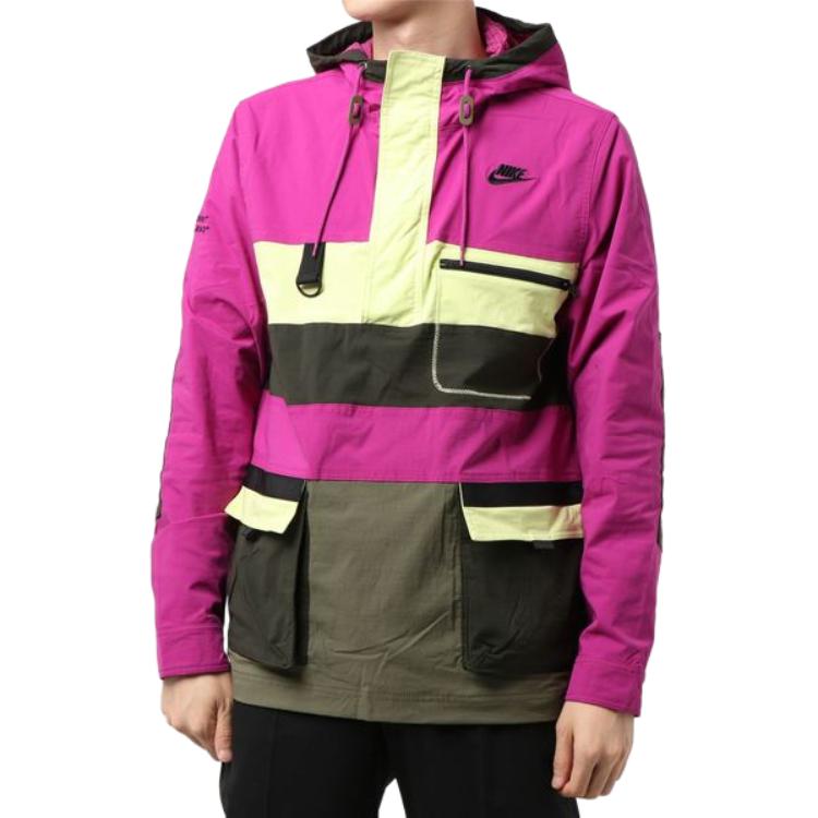 Nike Veste coupe-vent imperméable et coupe-vent pour homme Fleur de cactus Rouge CU4221-564