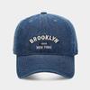 European and American Washed Denim Baseball Cap Big Head Circumference Letter Embroidery Women's Face Small Visor Men's Trendy Old Cap
