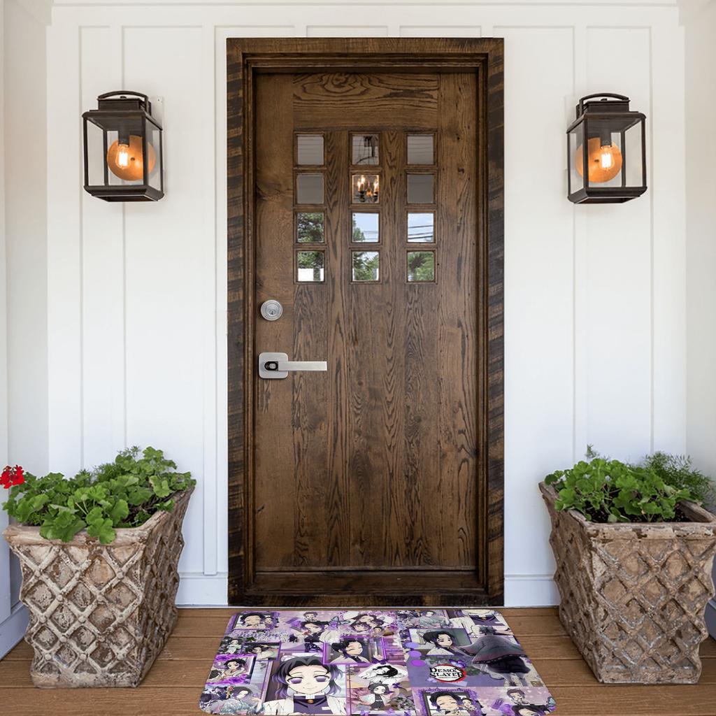 Demon Slayer Kocho Shinobu Doormat Anti-Slip Bath Kitchen Mat Garden Garage Door Floor Entrance Carpet Rug