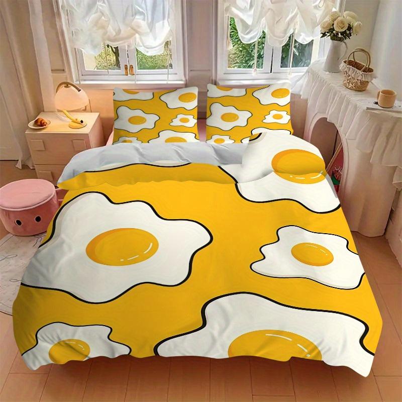 3pcs Eggs Bedding Set, Breathable And Soft, Suitable for All Seasons Machine Washable, Suitable for Bedroom Decoration,yy250822125