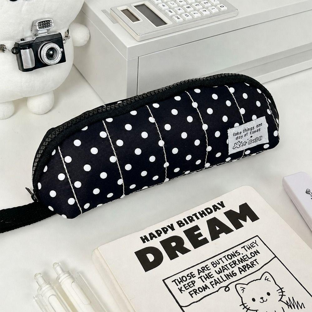 Punktkariertes Federmäppchen Tragbare Schreibwarentasche INS Schreibwaren-Organizer Geschenk für die Schule