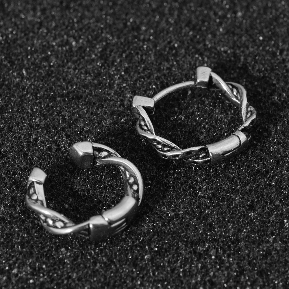 Wrapped Earrings, Ear Clips, Men's and Women's Same Stainless Steel Non-fading Earrings, Niche Design Jewelry