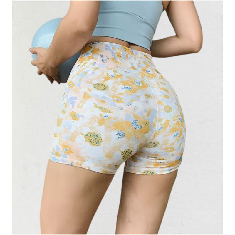 

Little Yellow Flower Sexy Sports Tight Shorts Summer Women s Print High Waist Yoga Pants Running Training Fitness Shorts Elastic Abstract small yellow flower L