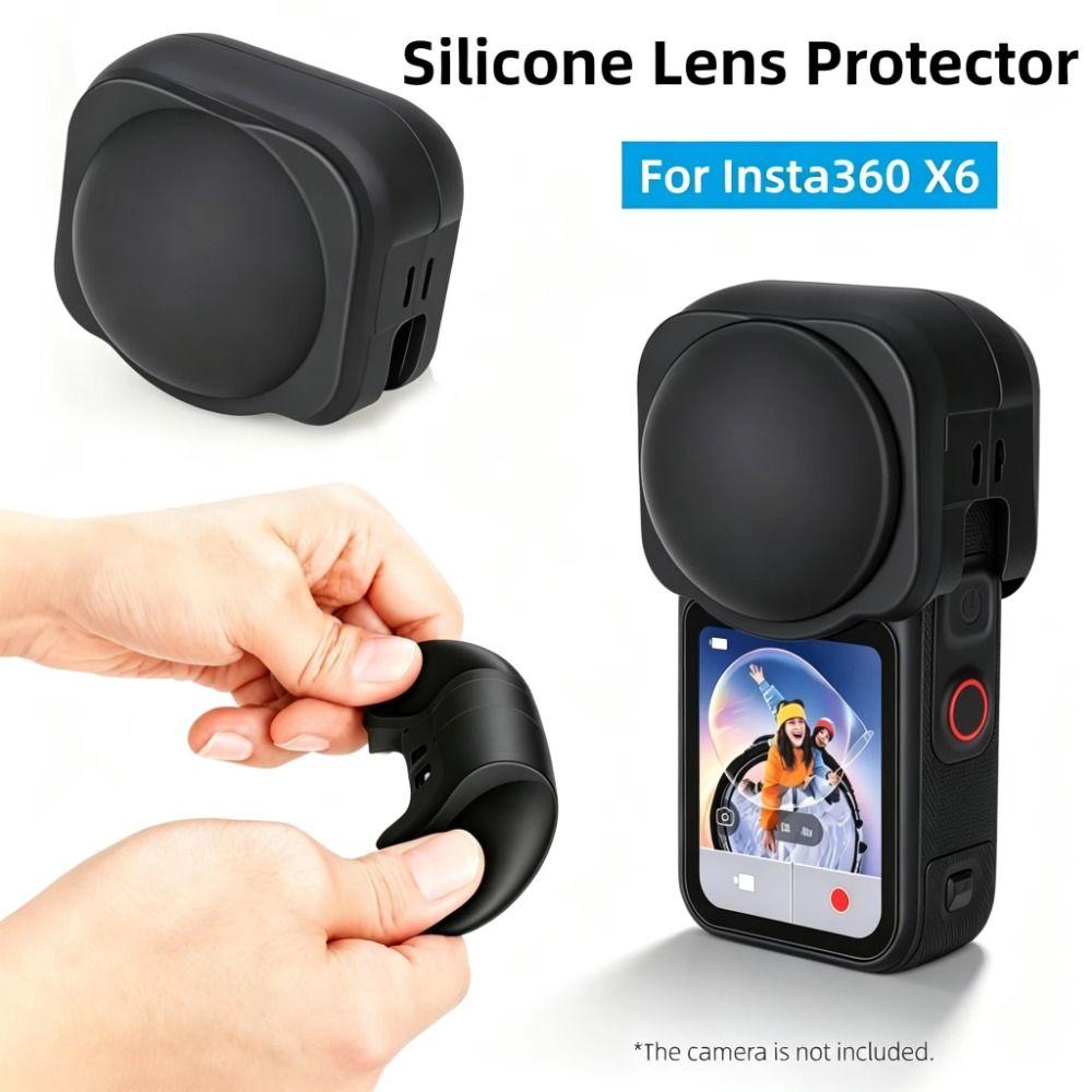 Silicone Lens Cap Protective Lens Cover Lens Protector for Insta360 X6 Action Camera Accessories