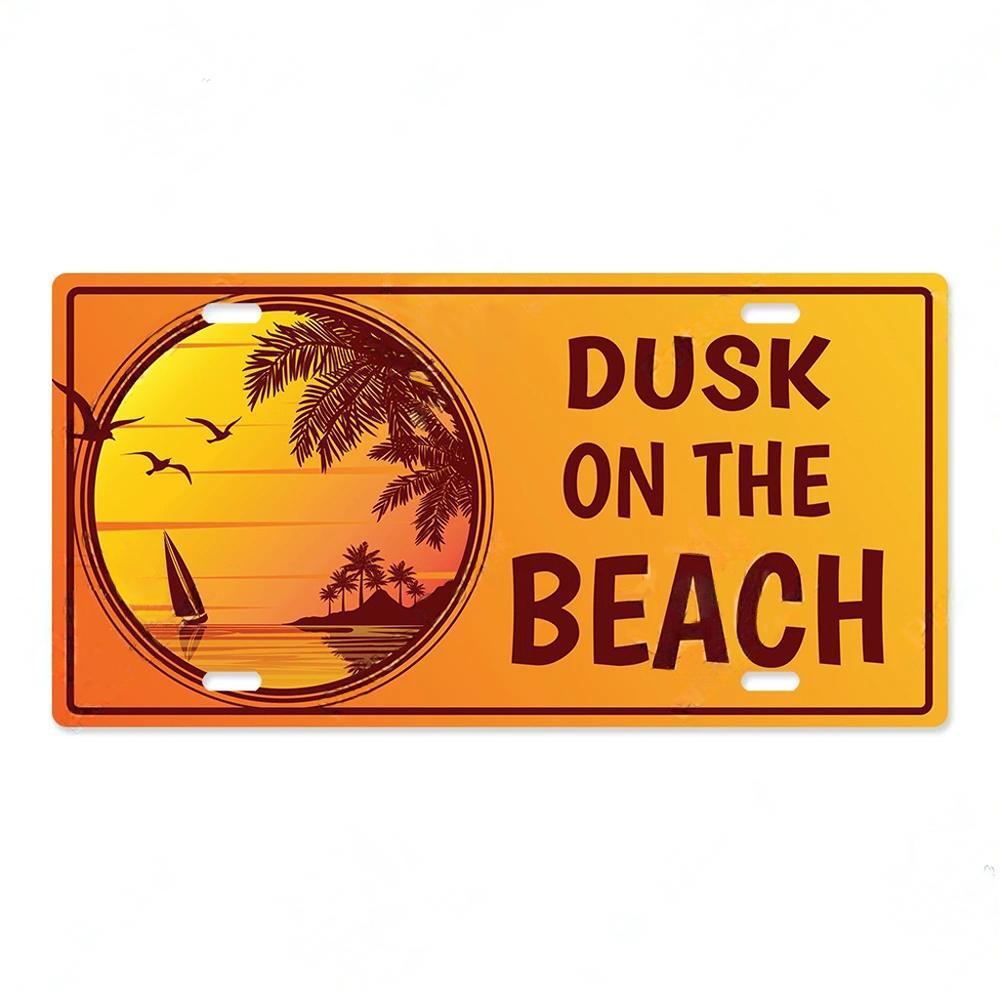 Summer Beach License Posters Wall Decor Plate Meal Sign Plaque Metal Vintage Tin Sign Room Decoration for Bar Pub
