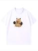 Plus Size Women's Light Green Hamster Lifting Weights Graphic Harajuku Short Sleeve Casual Meme T-shirt Aesthetic Street Clothes