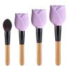 3Pcs Dust Proof Silicone Makeup Brush Cover Protect Brush Bristle Portable Makeup Brush Travel Storage Case Anti-slip Reusable