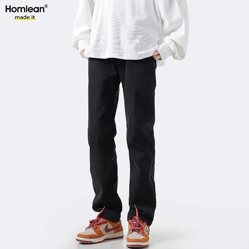 Homlean Herren High Street Straight Leg Jeans