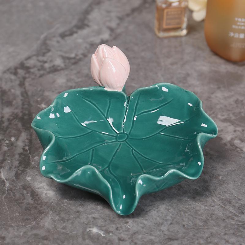 Lotus Rhyme Ceramic Soap Dish - Bathroom & Office Decor