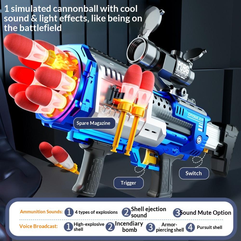 Children's Sound Light Electric Soft Bullet Gun Multi S Rocket Launcher Simulation Combat Toy Gun Boy's Birthday Gift