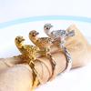 12pcs Plated Metal Golden Bird Model Room Napkin Buckle Hotel Napkin Ring Napkin Ring