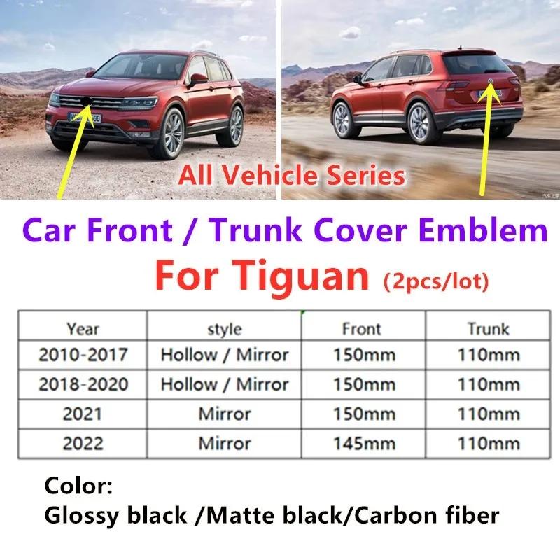 BGK1 GOLF 4 5 6 7 Hot 2026 For VW VOLKSWAGEN 2pcs Car Front Grill/Rear Emblem Lid Covers Logo Emblem Sticker For Tiguan 2010-2022 Car KK4