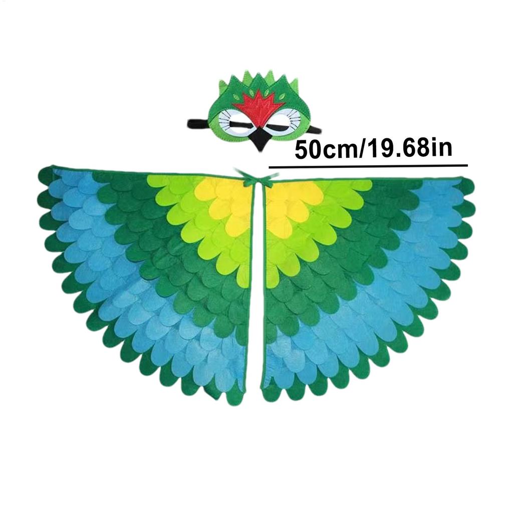 Bird Wings for Kids Gradient Color Costume Wings for Children Skin-Friendly Peafowl Costumes Colorful Wing for Halloween