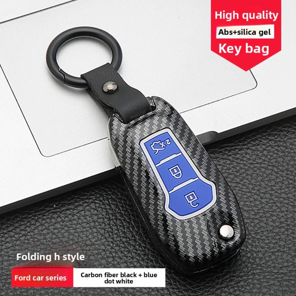 For Ford 2019 Mondeo Key Case Carbon Fiber Cover for Escape Taurus Foldable Key Shell