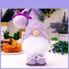 Paarse Lavendel Gezichtloze Pop Decoratieve Beeldje Pluche Kabouter Voor Moederdag Viering