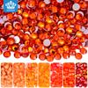 Ready Stock Orange-red Crystal Rhinestones 5A Quality Glass Diamond Bling Bling Rhinestone for Clothes Accessories