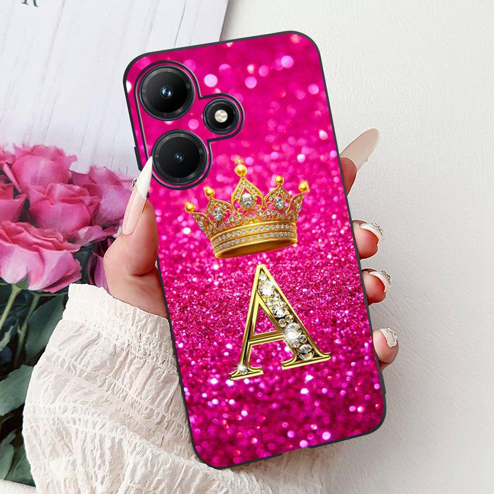 

For Infinix Hot 30i Case X669 X669C Cute Crown Letters Cover Soft Silicone Phone Case For Infinix Hot 30i Hot30i Back Cover Infinix Hot 30i