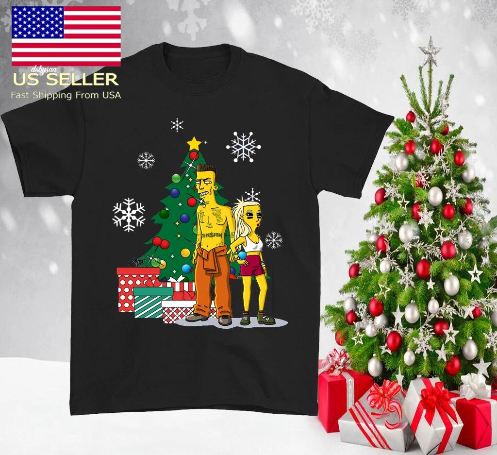 Men s and Women s T-shirts Die Antwoord CHRISTMAS caricature black short sleeve M