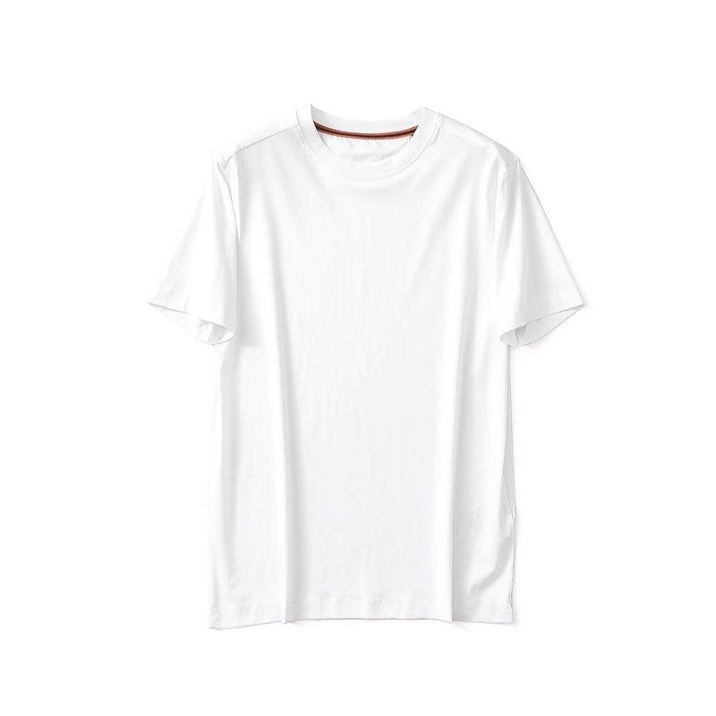 Egyptian Long-Staple Cotton Liquid Ammonia Double-Sided Mercerized Cotton T-Shirt Men s Short-Sleeved Summer New Arrival White T Export Men s T-shirt White S