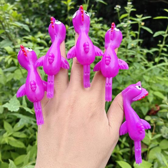 10Pcs Flying Chicken Catapult Rubber Chicken Finger Catapult Stretchy Chicken Shooter for Kids Indoor Outdoor