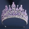 Bridal Rhinestone Tiara with Red Crystal Baroque Luxury Wedding Festival Crown