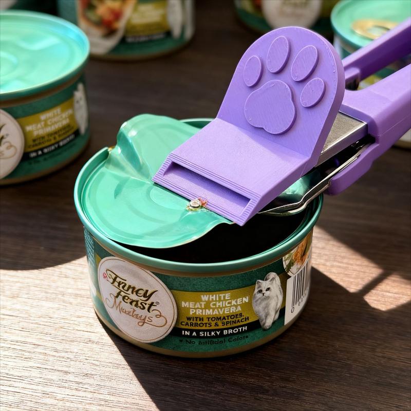 2Pcs Cat Food Can Opener Pet Cat Cog Food Bottle Opener Portable Non-Slip Easy Grip Easyclean Material Kitchen Tools