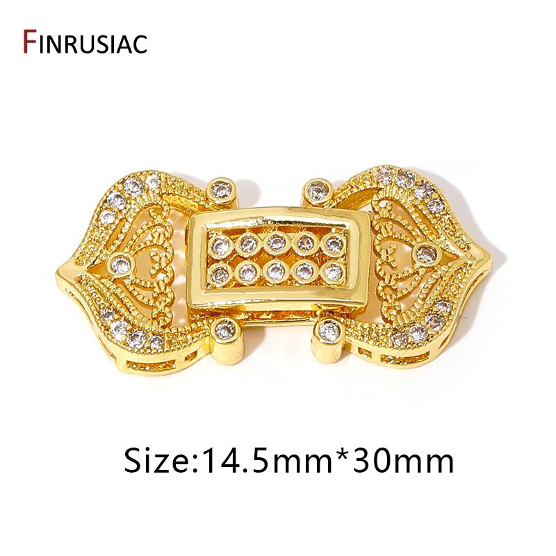 

18K Gold Plated Brass With Zircon Pearl Clasps Connector,Luxury Fastener Lock Closure Clasps For DIY Jewelry Making Accessories 1 piece