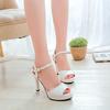 Korean Style Women's Peep-Toe Sandals, Summer 2026 - Versatile High Heels with Single Strap and Waterproof Platform