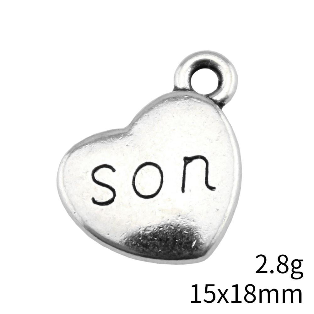 Gifts For Women Charms Bulk Family Member Heart Tags Charms Pendant Souvenir Male Pendant