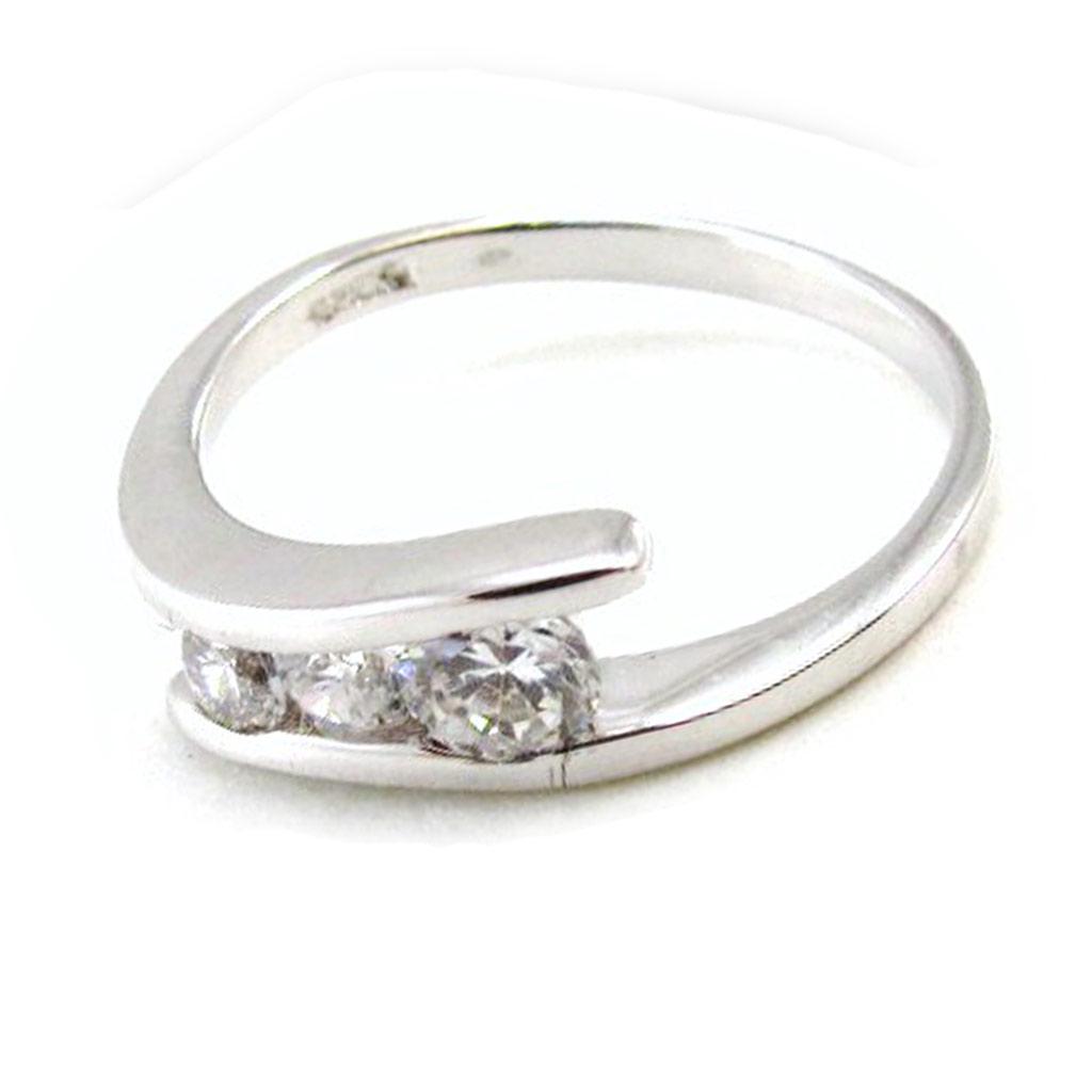 Silver Ring 'Trilogy' White Silver (rhodium) - 7 Mm