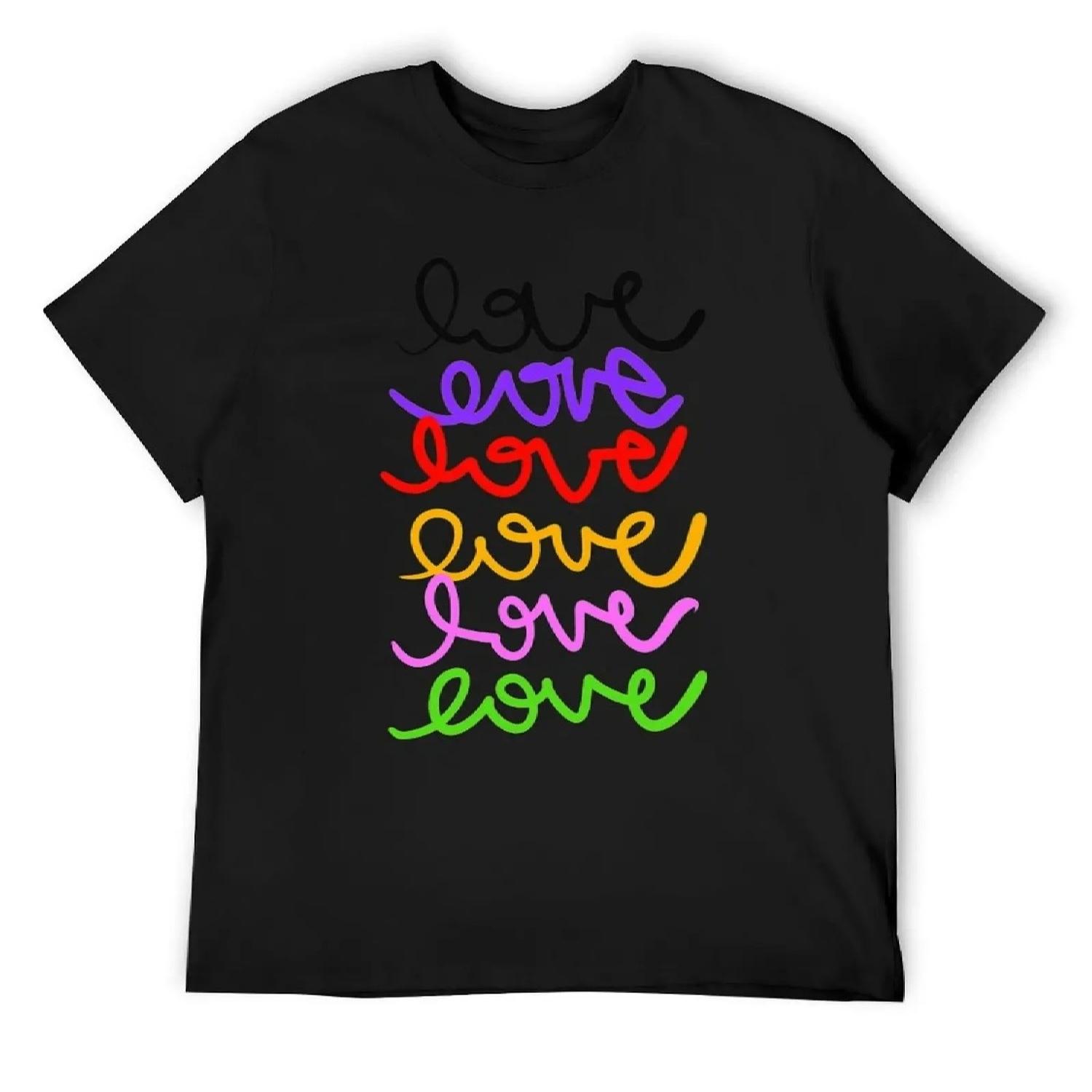 

Colorful Loves T-Shirt shirts graphic summer 2025 Aesthetic clothing quick-drying fitted t shirts for men XXXXXL різнокольоровий