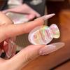 6Pcs Girl Hairpin Soft Macaron Color Clear Jelly Acrylic Fish Shape Stable No-Pull Bang Clips 3D Wavy Line Photogenic Hair Accessories