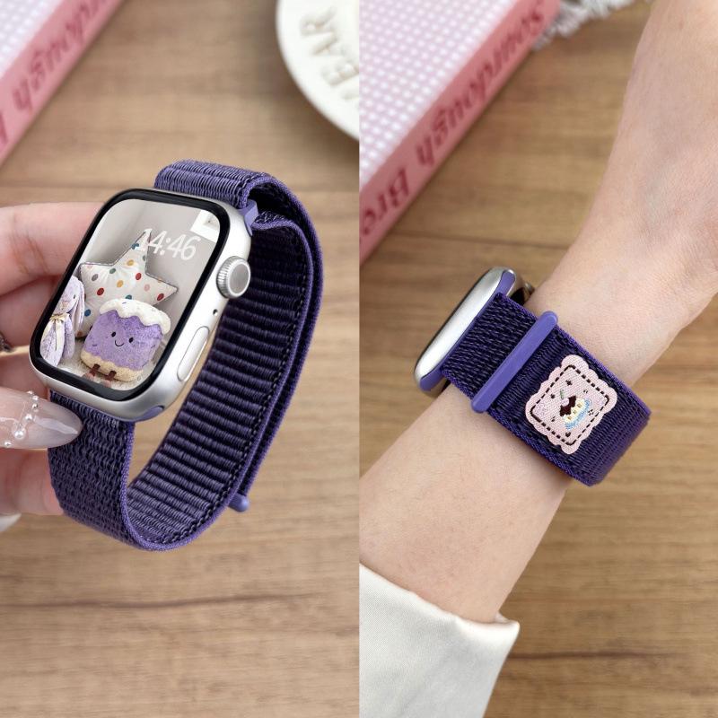 

Compatible Nylon Loop Velcro Cartoon Band for Apple iWatch Series 11, Model 109876E. For Apple (S10/S11 42mm) 38/40/41mm