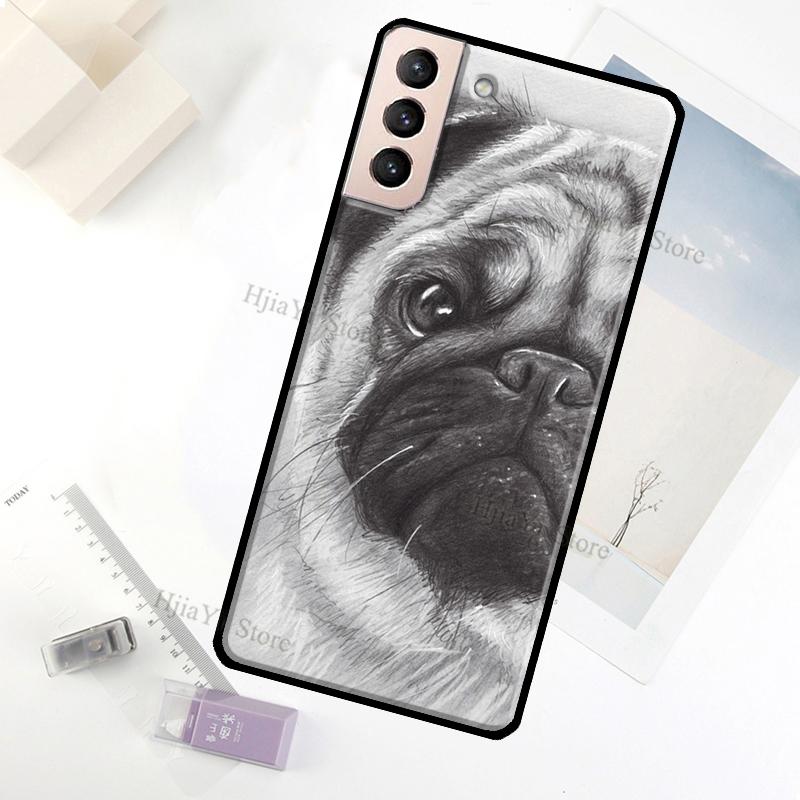 Pug Dog Case For Samsung Galaxy S23 Ultra Note 20 10 S9 S10 Plus S20 S21 FE S22 Ultra Phone Cover