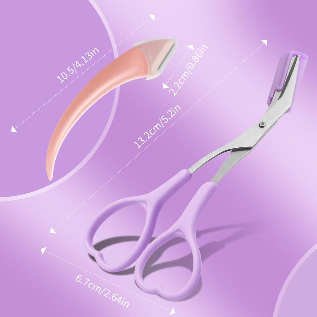 Eyebrow Scissors with Eyebrow Razor,Eyebrow Trimmer with Comb,Non Slip Finger Grips Trimmer Eyebrow Scissors, Hair Removal Beauty Accessories for Men