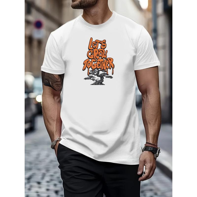 [Unique Graphic Print T-Shirt] Men s Summer Fashion T-Shirt - Unique Graphic Print, Casual Round Neck, Machine Washable S