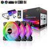 COOLMOON Radiance RGB 12cm Dual Aperture LED Cooling Fan for Desktop Computers