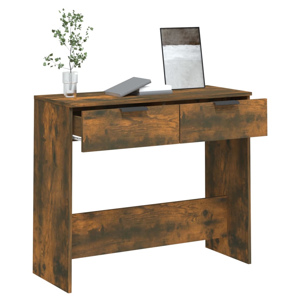 Console Table Smoked Oak 90x36x75 cm Wood Based Material