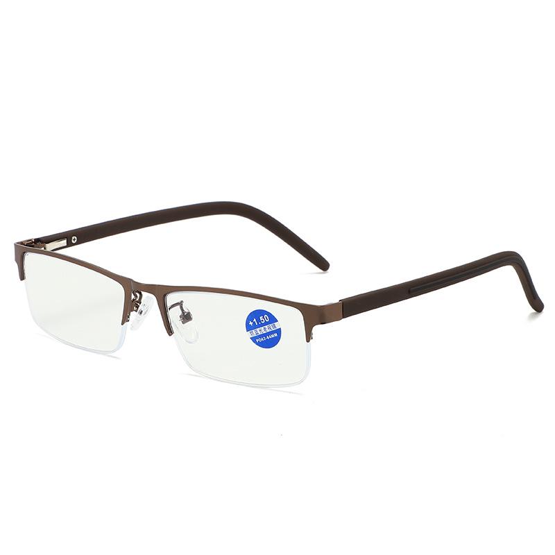 

2025 Modern Half-Frame Spring Hinges HD Anti-Blue Light Reading Glasses for Men - Lightweight and Stylish 300
